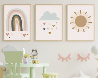 Boho neutrale kinderkamer print, salie groene kinderkamer, Boho kinderkamer muur, Boho kinderkamer print, genderneutraal decor, neutrale kinderkamerideeën