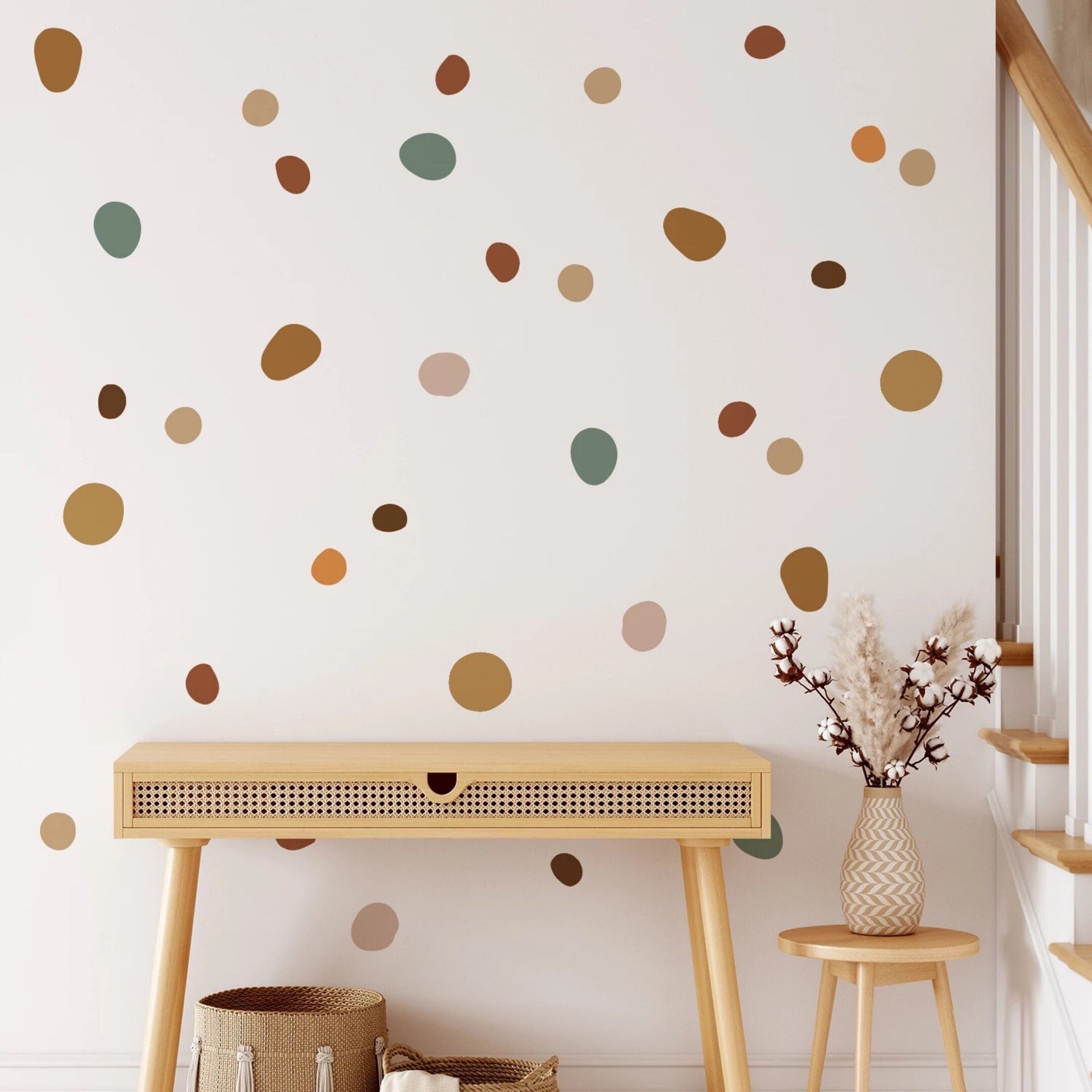 Booizzi Set of 120 Polka Dot Wall Stickers Decal Childs Kids Vinyl Art Decor spots Choice of 24 Colours Copper 
