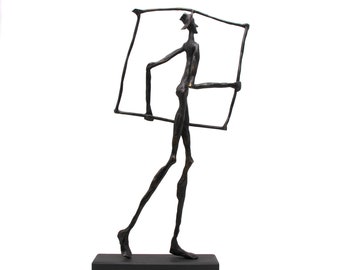 Hombre de bronce a la cera perdida inspirado en Giacometti