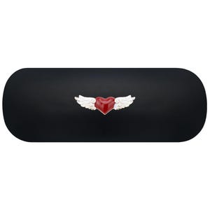 Étui à lunettes rigide en forme de cœur ailé. Étui à lunettes ailes d'ange gardien. Étui à lunettes de lecture rouge coeur d'amour. Étui à lunettes de soleil pour la Saint-Valentin