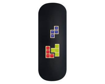 Video Game Glasses Case. Block Puzzle Spectacle Case. Retro Gaming Reading Eyeglasses Case. Gamer Sunglasses Case. Vintage Contact Lens Case