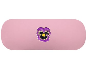 Purple Pansy Hard Glasses Case. Floral Spectacle Case. Flower Reading Eyeglasses Case. Pansies Sunglasses Case. Gardener Contact Lens Case