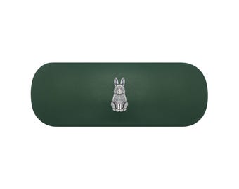 Silver Rabbit Hard Glasses Case. Wild Hare Spectacle Case. Bunny Reading Eyeglasses Case. Woodland Sunglasses Case. Pet Animal Birthday Gift