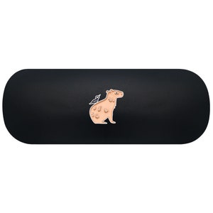 Capybara Hartschalen-Etui. Capy mit Vogel Brillenetui. Tier Lese Brillenetui. Nagetier Brillenetui. Happy Cappy Geschenk zum Geburtstag