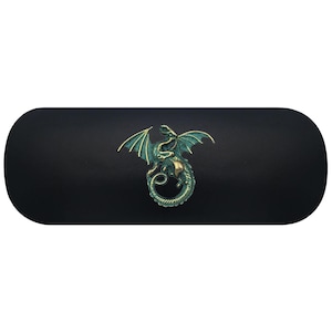 Patina Dragon Hard Glasses Case. Green Dragon Spectacle Case. Fire Breathing Dragon Reading Eyeglasses Case. Basilisk Sunglasses Case Gift