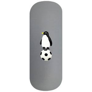Penguin Playing Football Hard Glasses Case. 3D Resin Emperor Penguin Sunglasses Case. King Penguin Spectacle Case. Gentoo Bird Birthday Gift