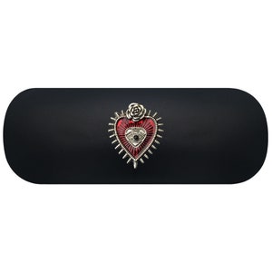 Sacred Heart Hard Glasses Case. Gothic Heart Spectacle Case. Vampire Heart Reading Eyeglasses Case. Halloween Sunglasses Case Birthday Gift