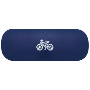 Custodia rigida per occhiali da bicicletta. Custodia per occhiali da ciclismo. Custodia per occhiali da lettura in argento per bicicletta. Custodia per occhiali da sole da ciclismo. Regalo di compleanno per ciclisti