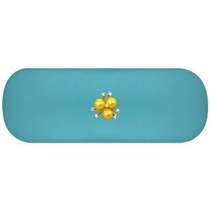 Gelbe Perle Blumen Hartbrille Etui. Floral Diamante Brillenetui. Strass Lese Brillenetui. Cottagecore Brillenetui Geschenk