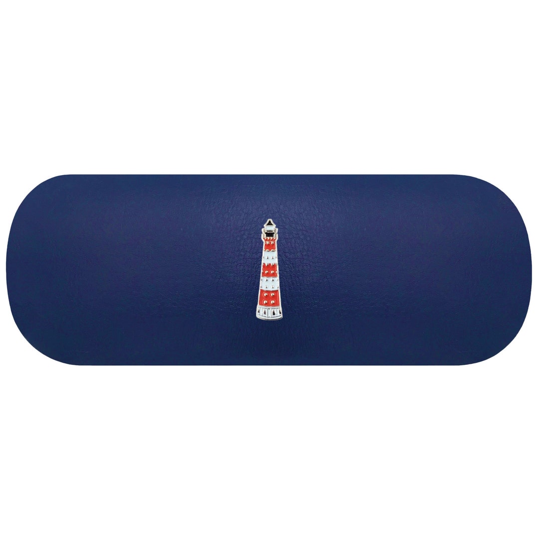 Handmade Soft Glasses Case - Padded Lighthouse & Beach Hut Cotton Pouch (UK Made)