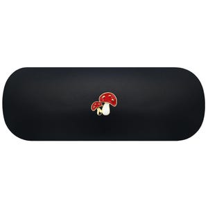 Estuche rígido para gafas con forma de seta roja. Estuche para gafas de cuento de hadas. Estuche mágico para gafas de lectura. Estuche para gafas de sol "Cómeme". Regalo de cumpleaños encantado.