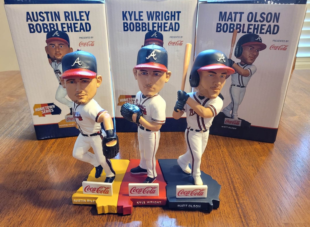 2023 Hometown Series Bobbleheads matt Olson, Austin Riley, and Kyle