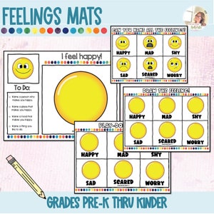 Gevoelsmatten | Emoties voor kinderen | Gevoelens identificeren Kleuterschool | Gevoelsactiviteiten voor kinderen | Gevoelens Speel Doh Mats