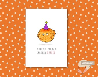 Puffer pour maman joyeux anniversaire | Carte d'anniversaire