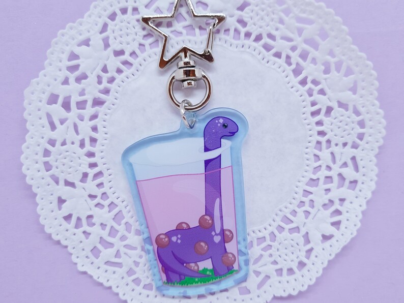 Bobasaurus Acrylic Keychain | Kawaii Funny Dinosaur - Brontosaurus ...