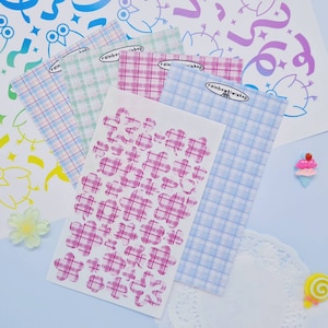 Flower Deco Stickers for Bullet Journal, Kpop Toploader Deco - Kawaii Stickers, Deco Stickers, Polco, Cute, Clover, Kawaii Stationery