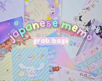 Japanese Memo Grab Bags for Bullet Journal, Planner, Penpals - Kawaii Memo - Kawaii Stationery- Memo Set - Lucky Bag - Note Pad