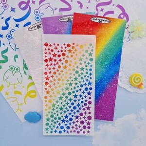 Sparkle Essentials Deco Stickers for Bullet Journal, Kpop Toploader Deco, Polcos - kawaii sticker, kawaii stationery, kpop journal, glitter