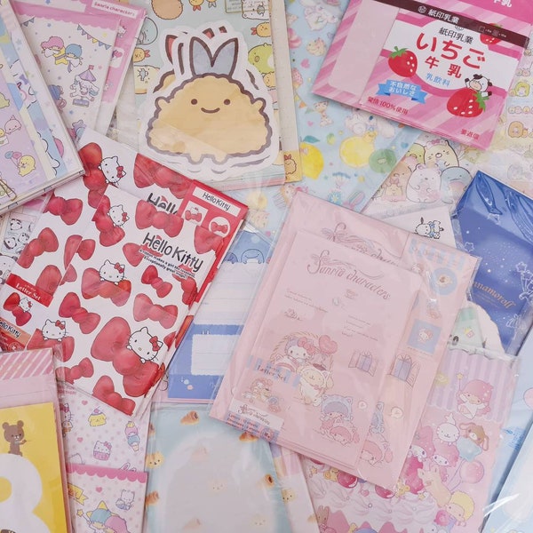 Kawaii Japanese Letter Sets - Grab Bag - Cute Stationery, Envelope, Letter Paper, San-X, Sanrio, Cute, Stationary Lucky Bag, Penpal