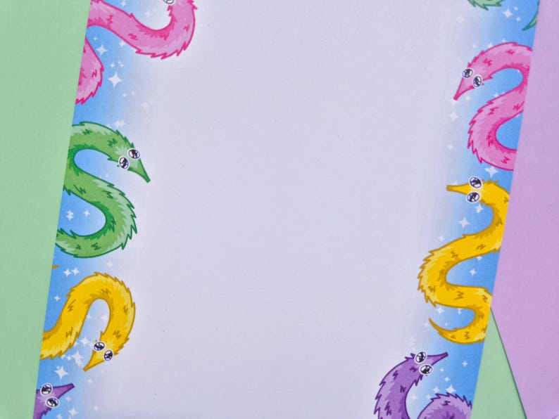 Fuzzy Worm Memopad A6, 25 Pages | Kawaii Stationery, Worm on a String ...