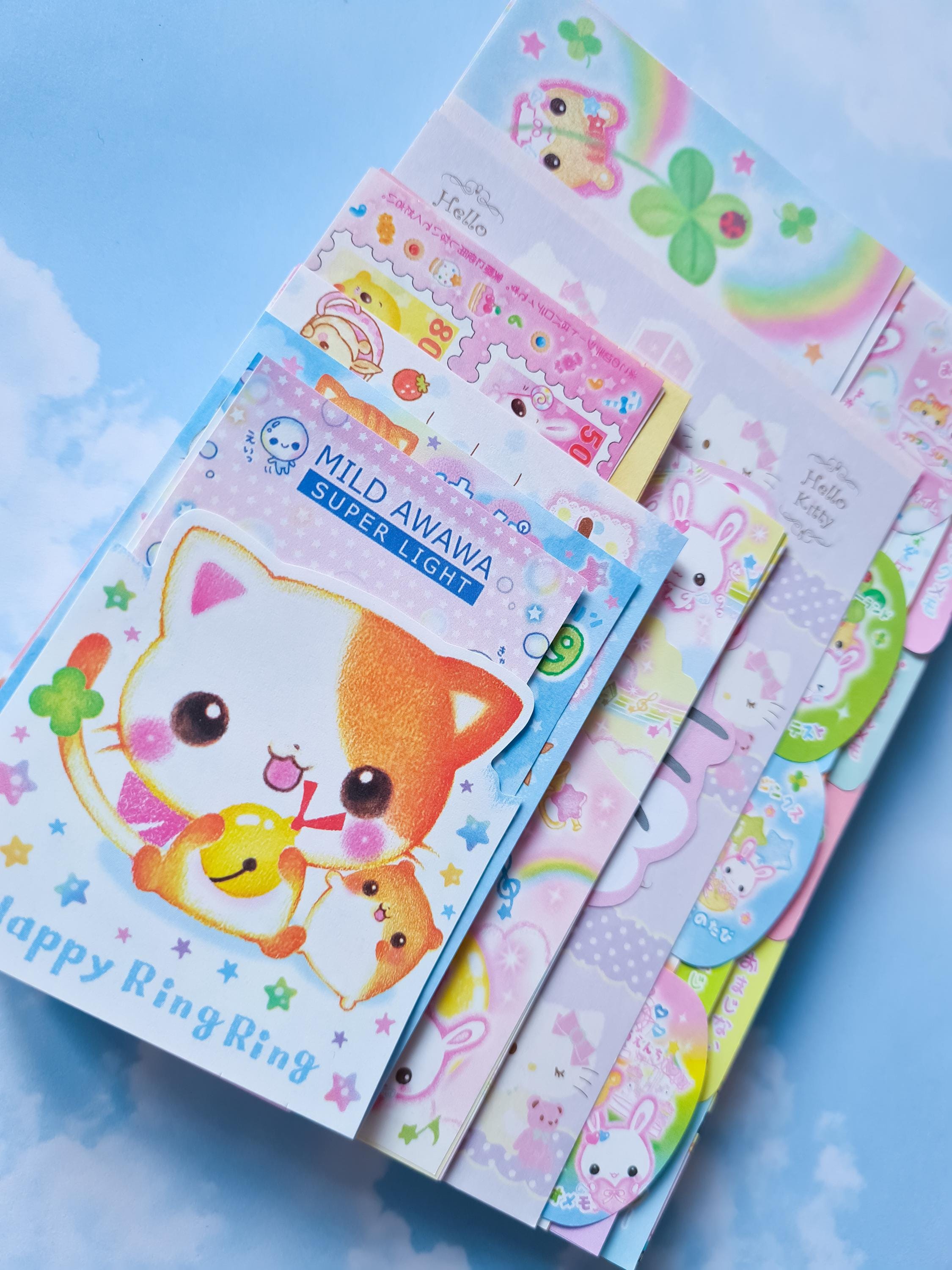 2000s Heisei Retro Japanese Memo Sheet Set With Kawaii Animals