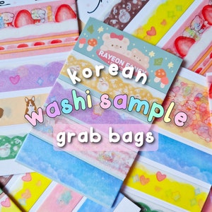 Borsa da trasporto campione Washi coreano per Bullet Journal, Planner, Penpals - Kawaii Washi Tape - campioni washi - Kawaii Journal- Kawaii Stationery