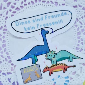 Adesivi vegani a forma di dinosauro | Cancelleria Kawaii - Dino Schnitzel - Triceratopo - Stegosauro - Dino Nuggets - Dino Schnitzel - Divertente - Adesivi