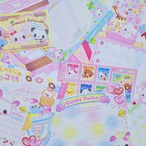 Set di fogli promemoria giapponesi retrò degli anni 2000 - Kawaii, Bullet Journal, Kamio, Q-Lia, Crux, Y2K, Set di cancelleria Kawaii, Vintage, Heisei Retro