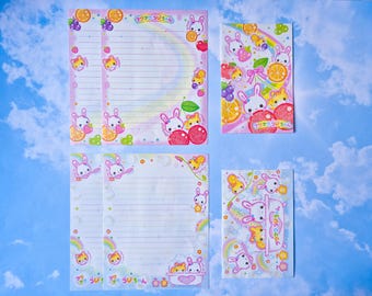 うさぎの平成レトロレターセット｜48枚入り｜日本製、かわいい文房具