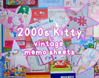 Set de notas retro de gatitos Heisei de la década de 2000 para Bullet Journal, amigos por correspondencia y coleccionismo.