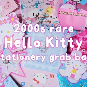 Raro bolso de agarre de papelería Hello Kitty de la década de 2000 - Pegatinas Kawaii, Sanrio, Y2K, Lucky Bag, Gift Set, 2000-2009, Vintage, Letter Set, Heisei Retro