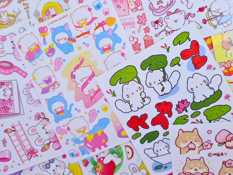 Kawaii Korean Sticker Sheet Grab Bag for Bullet Journal, Kpop Journal and Deco image 4