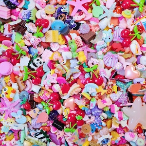 Kawaii Flatback Charms for Decoden Crafts, Jewelry Making, Miniature Candy, Miniature Food, Kawaii Grab Bag, Lucky Bag, Überraschungstüte