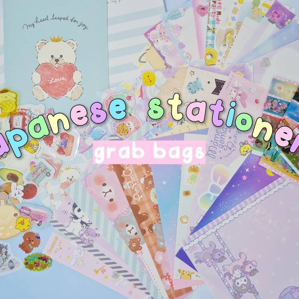 Japanese Stationery Grab Bags for Bullet Journal, Planner, Penpals - Kawaii Stationery- Stickers, Washi Tape, Memos - Lucky Bag - Japan