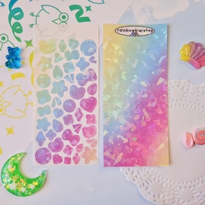 Dubbele Deco Sticker - voor Bullet Journal, Polcos, Deco, Planner- Planner Stickers - Deco Stickers - Kawaii Stickers - Holografisch
