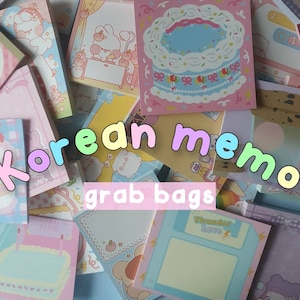 Korean Memo Grab Bags for Bullet Journal, Planner, Penpals - Korean Stationery - Kawaii Stationery - Memo Set - Memo Pad - Kpop Journal