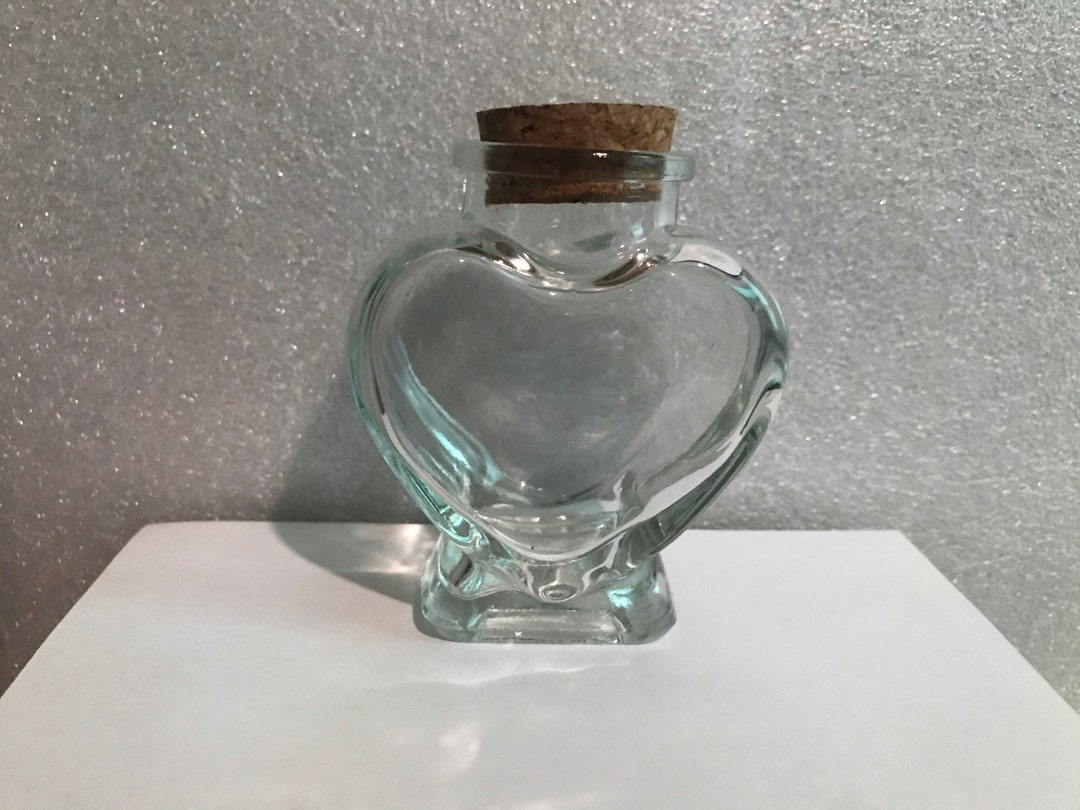 Glass Heart Bottle Etsy