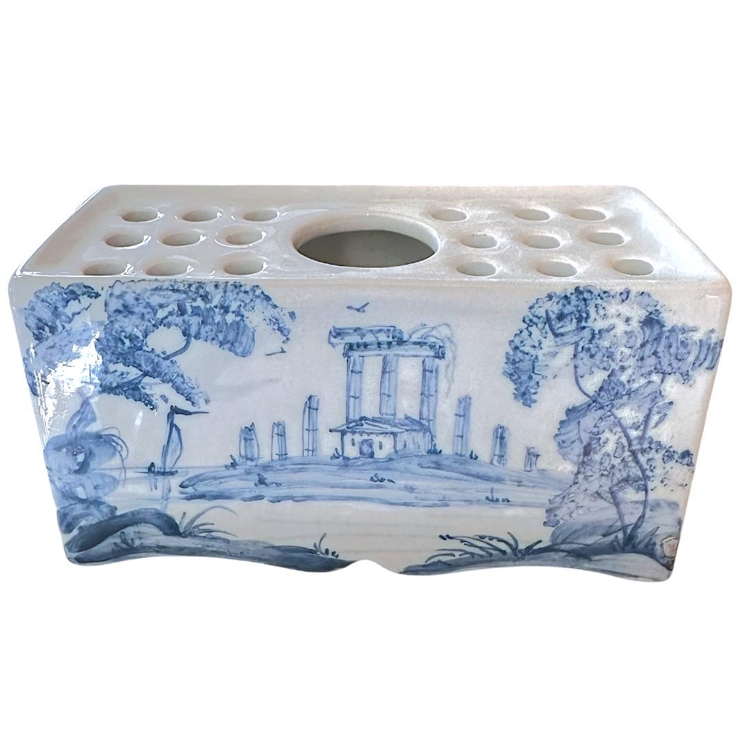 陶器　イギリス　オックスフォード製　デボラ・シアーズ　花瓶　花器　手描き 陶器 イギリス オックスフォード製 デボラ・シアーズ 花瓶 花器