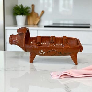 Vintage Traditional Portuguese Terracotta Pottery Sausage Roaster ASSA CHOURICO