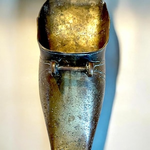 1800s Spanish Solid Brass Horse Riding Stirrup Shoe Colonial Conquistador