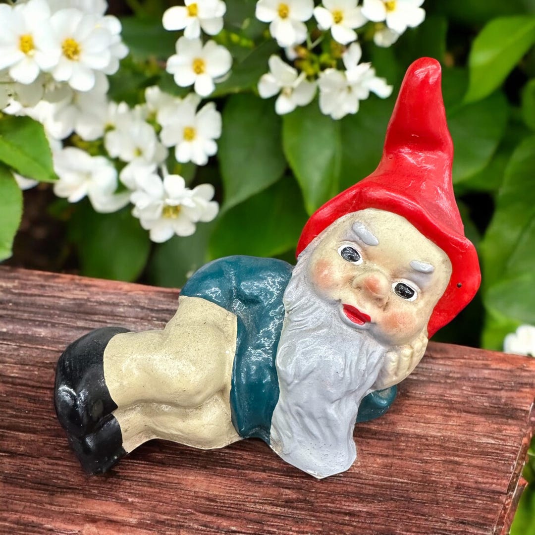 Rare Vintage Heissner Garden Gnome West Germany Hard Rubber 3.5” L - Etsy