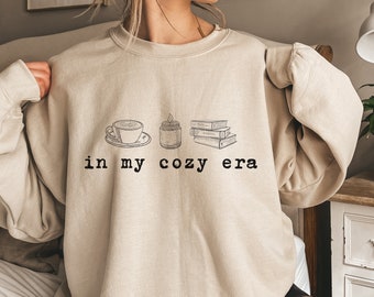 In My Cozy Era Sweatshirt, Cozy Era Shirt, Coffee Book Candle Lover Gift, Gifts for Book Lovers, Gift for Coffee Book Lover, Homebody Shirt