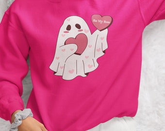 Valentines Day Hoodie, Be My Boo Sweatshirt, Ghost Sweater, XOXO Sweatshirt, Women Valentines Day Sweatshirt, Heart Sweatshirt
