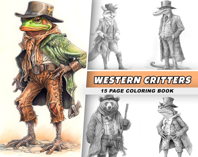 15 Western Critters Coloring Pages , Animals Adults Kids Women Coloring