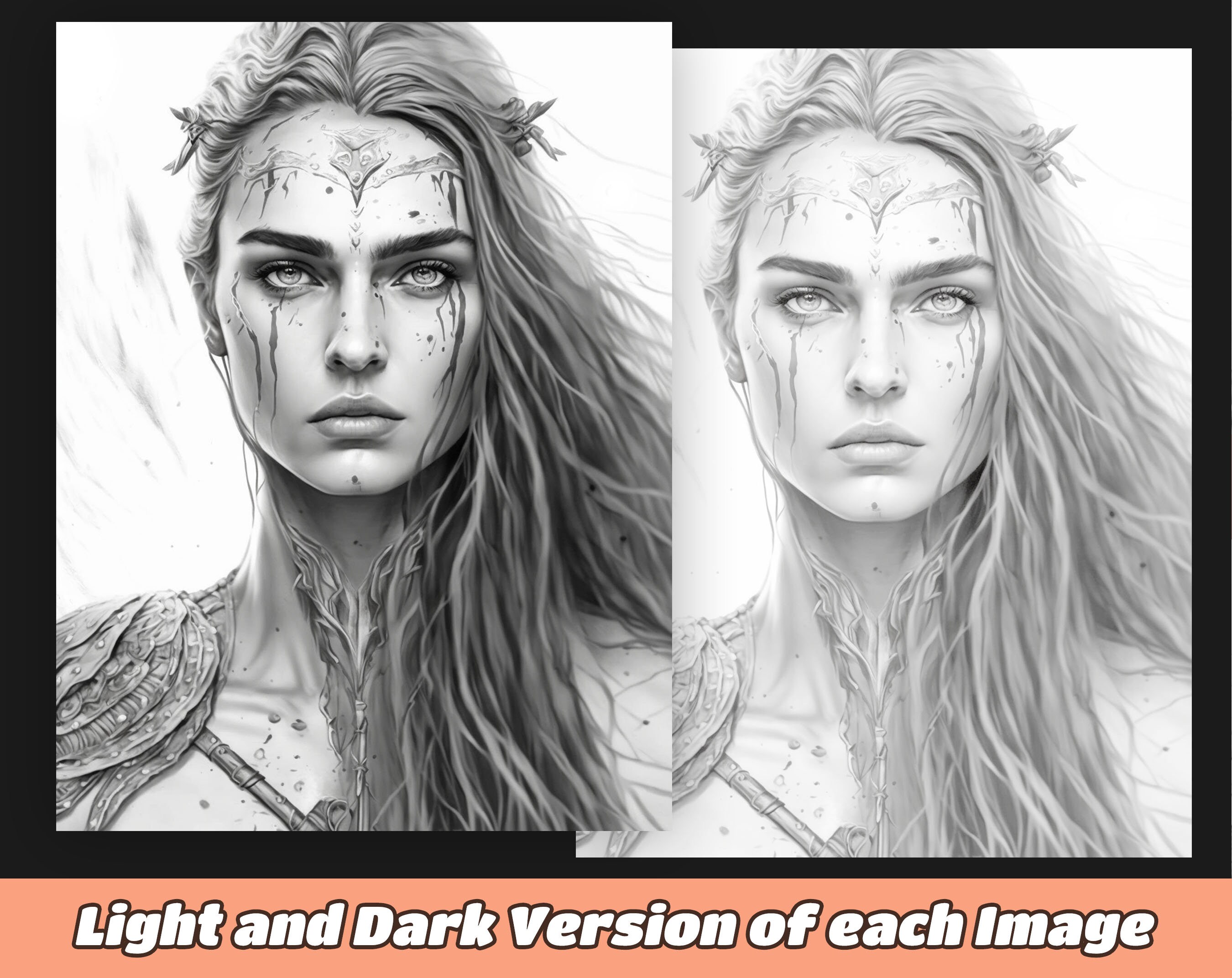 Warrior Women Coloring Pages Adults Kids Women Coloring - Etsy