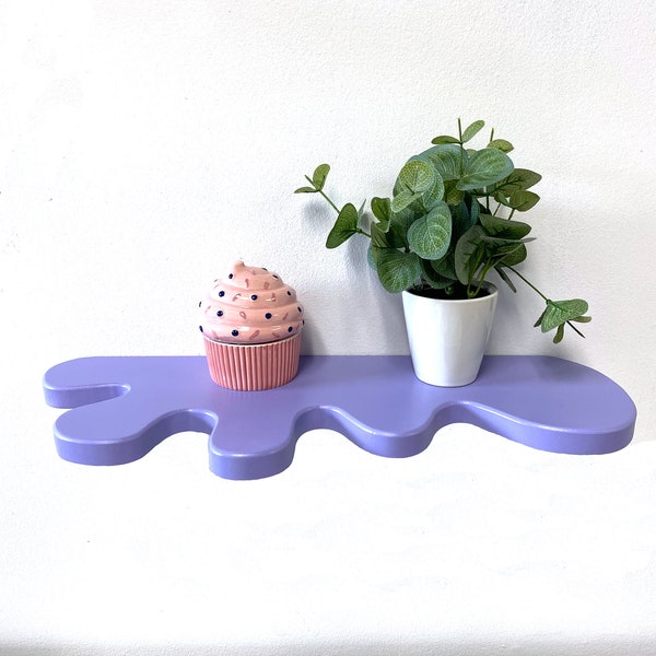 Lele wavy shelf,Squiggle shelf,Funky Decor,Maximalist,Pastel shelves, Wall Decor, Aesthetic Home Decor, eclectic