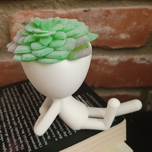 Plant Buddy Planter, Cute Plant Pot, Succulent Pot, Garden Buddy, Houseplant Holder,  Stick Figure Design, Unique Home Deco