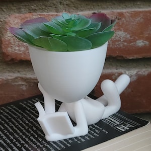 Plant Buddy Planter, Cute Plant Pot, Succulent Pot, Garden Buddy, Houseplant Holder,  Stick Figure Design, Unique Home Deco
