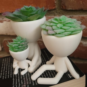 Mommy of Two Plant Buddy Planter, Cute Plant Pot, Succulent Pot, Garden Buddy, Houseplant Holder,  Stick Figure Design, Unique Home Deco