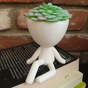 Plant Buddy Planter, Cute Plant Pot, Succulent Pot, Garden Buddy, Houseplant Holder,  Stick Figure Design, Unique Home Deco